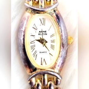 Vintage Anne Klein Watch Women's Silver Gold Dual Tone Dial - Untested